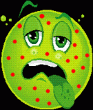 Emoticon vert boutons rouges
