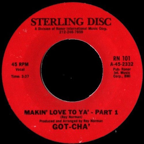 Got Cha Makin Love To Ya Sterling Disc