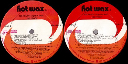 100 Proof Aged In Soul Hot Wax 712 label